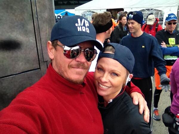 Pamela Anderson with brother Gerry NY marathon